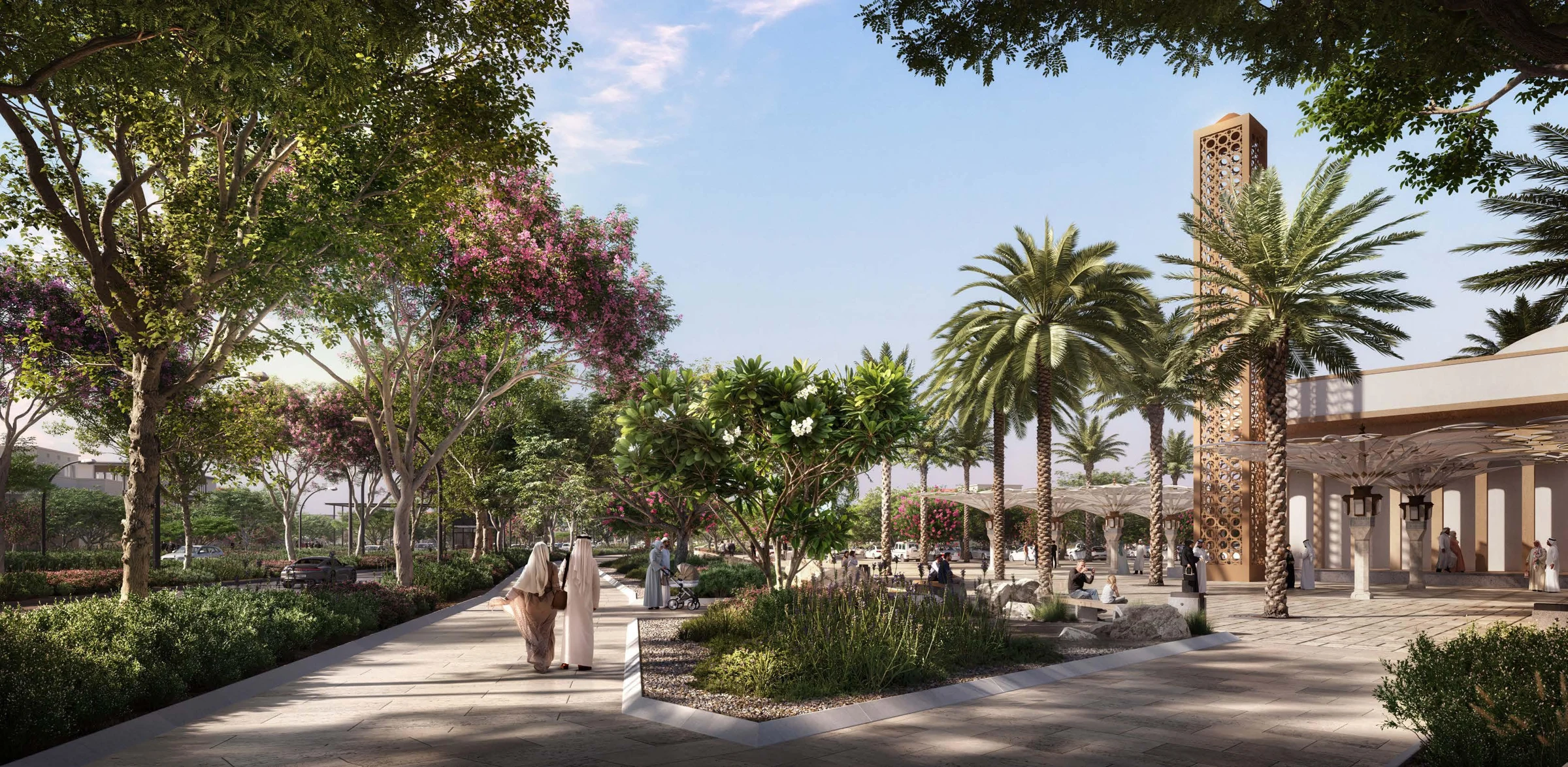 Wadeem community brochure render — Walk into a quieter day.