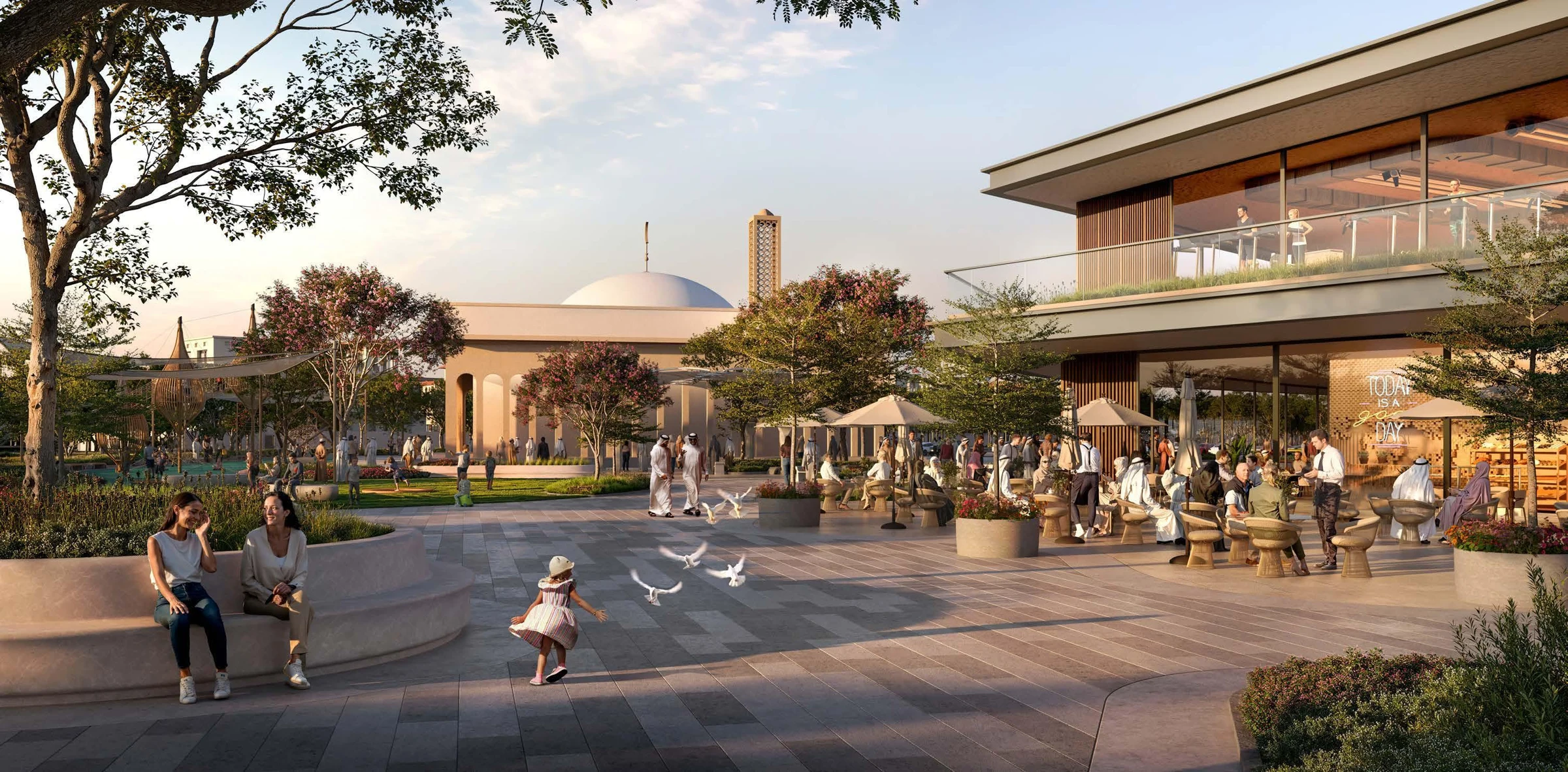 Wadeem community brochure render — The heart of the community.